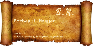 Borhegyi Megyer névjegykártya